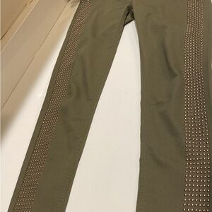 Olive Studded jeans Pants